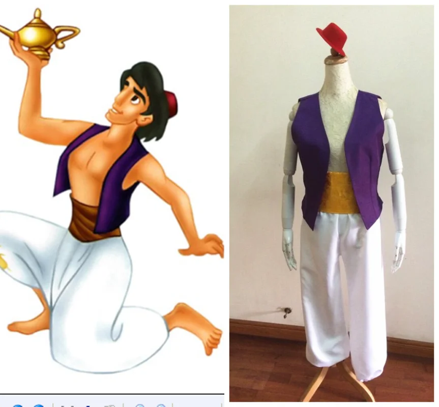 Halloween Aladdin and magic lamp Mens aladdin costume Men role play Indian vest and pants with cap any size
Halloween Aladdin and magic lamp Mens aladdin costume Men role play Indian vest and pants with cap any size