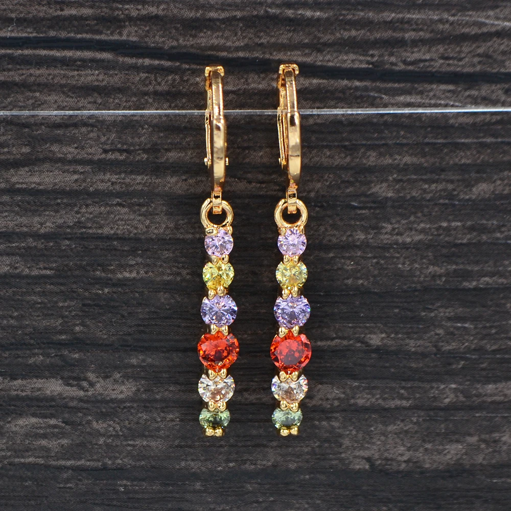 Fashion Jewelry Gold Color Multicolor Cubic Zirconia Stylish Geometric CZ Stick Drop Dangle Earrings for Women
Fashion Jewelry Gold Color Multicolor Cubic Zirconia Stylish Geometric CZ Stick Drop Dangle Earrings for Women