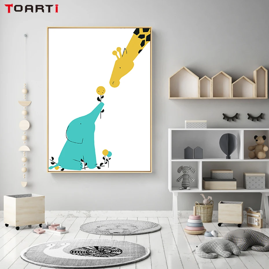Cartoon Bear Tiger Fox Painting (2)
