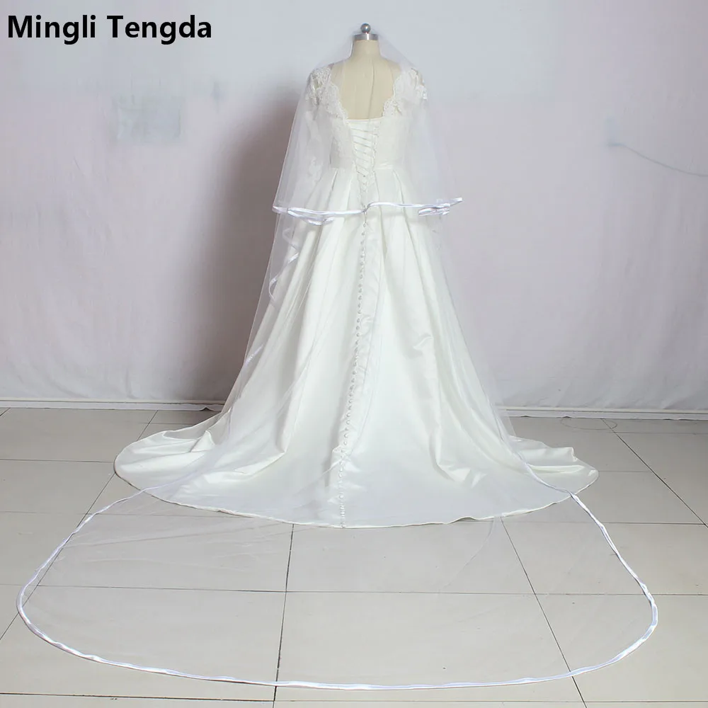 Wedding Veil Satin Edge Catheral Bridal Veils with Comb Two Layers Sluie Velos De Novia Wedding Accessories Voile Mingli Tengda
Wedding Veil Satin Edge Catheral Bridal Veils with Comb Two Layers Sluie Velos De Novia Wedding Accessories Voile Mingli Tengda