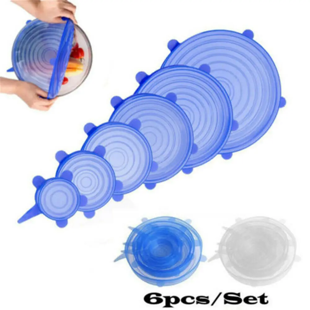 6Pcs=1bag Universal Silicone Stretch Suction Pot Lids Kitchen Cover Pan Bowl Stopper
6Pcs=1bag Universal Silicone Stretch Suction Pot Lids Kitchen Cover Pan Bowl Stopper