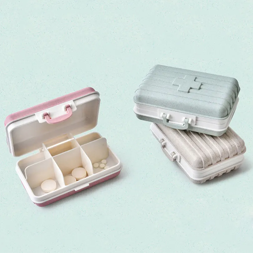 Mini Pill Box Eco-Friendly Non-Toxic Kit Portable Six Cell Drug Box Wheat Straw Suitcase Shape Medicines Storage Box EGL122
Mini Pill Box Eco-Friendly Non-Toxic Kit Portable Six Cell Drug Box Wheat Straw Suitcase Shape Medicines Storage Box EGL122