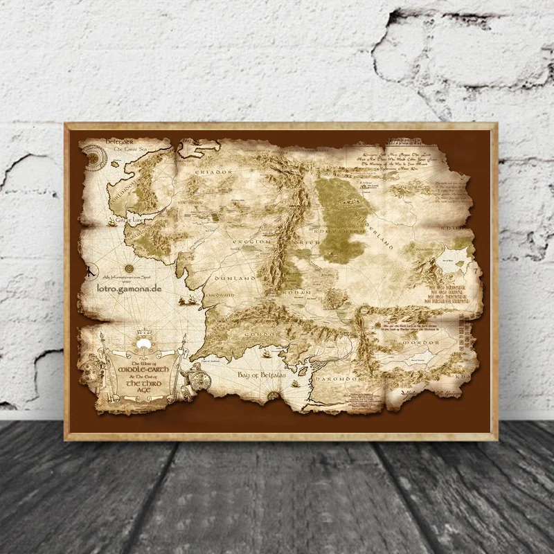 THE LORD OF THE RINGS CLASSIC MAP OF MIDDLE EARTH FRAMED MOVIE POSTER PRINT