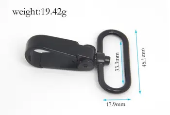 33mm Black trigger snap for bag, hardware accessories,handbag hook swivel clasp Dog clip hook metal Clip Buckle
33mm Black trigger snap for bag, hardware accessories,handbag hook swivel clasp Dog clip hook metal Clip Buckle
