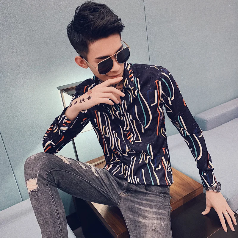 Camisa Masculina Autumn New Men Dress Shirts Fashion 2019 Long Sleeve Mens Casual Shirt Stripe Print Tuxedo Shirt Slim Fit 3XL-M
Camisa Masculina Autumn New Men Dress Shirts Fashion 2019 Long Sleeve Mens Casual Shirt Stripe Print Tuxedo Shirt Slim Fit 3XL-M