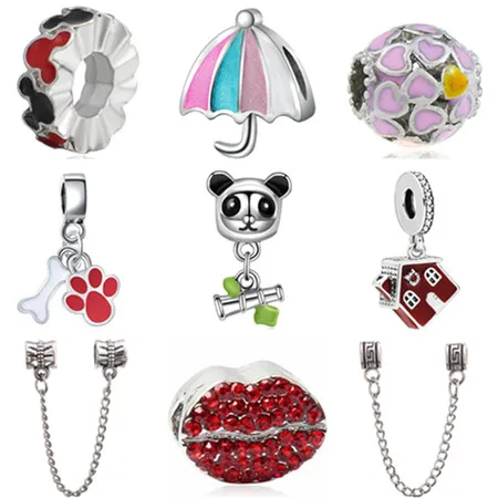 High Quality Tibet Silver Color Lips Cartoon Mickey Panda Leaf Crystal Beads Charms Fit Pandora Bracelets Bangles for Women DIY
High Quality Tibet Silver Color Lips Cartoon Mickey Panda Leaf Crystal Beads Charms Fit Pandora Bracelets Bangles for Women DIY
