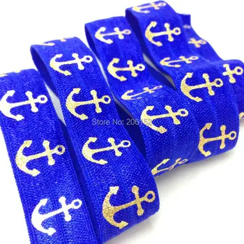 New Arrived Anchor Foil Print FOE Elastic 5/8" Fold Over Elastic Ribbon for Hair Accessories 100Y/Lot Royal Blue
New Arrived Anchor Foil Print FOE Elastic 5/8" Fold Over Elastic Ribbon for Hair Accessories 100Y/Lot Royal Blue