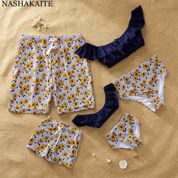 NASHAKAITE Mother and Daughter Swimsuit Summer Daisy Print Bikini Set Men Boys Beach Shorts Family Matching Swimwear
NASHAKAITE Mother and Daughter Swimsuit Summer Daisy Print Bikini Set Men Boys Beach Shorts Family Matching Swimwear
