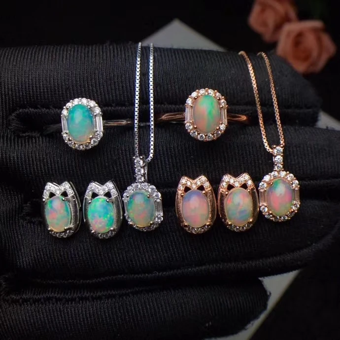 Natural multicolor opal Ring Pendant earrings Natural Gemstone Jewelry Set 925 Silver Fashion round girl party gift fine Ring
Natural multicolor opal Ring Pendant earrings Natural Gemstone Jewelry Set 925 Silver Fashion round girl party gift fine Ring