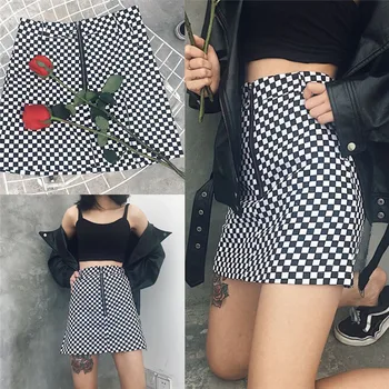 New Harajuku Women Mini Skirt Black White Plaid High Waist A-Line Ring Zipper Decoration Female Skirts
New Harajuku Women Mini Skirt Black White Plaid High Waist A-Line Ring Zipper Decoration Female Skirts