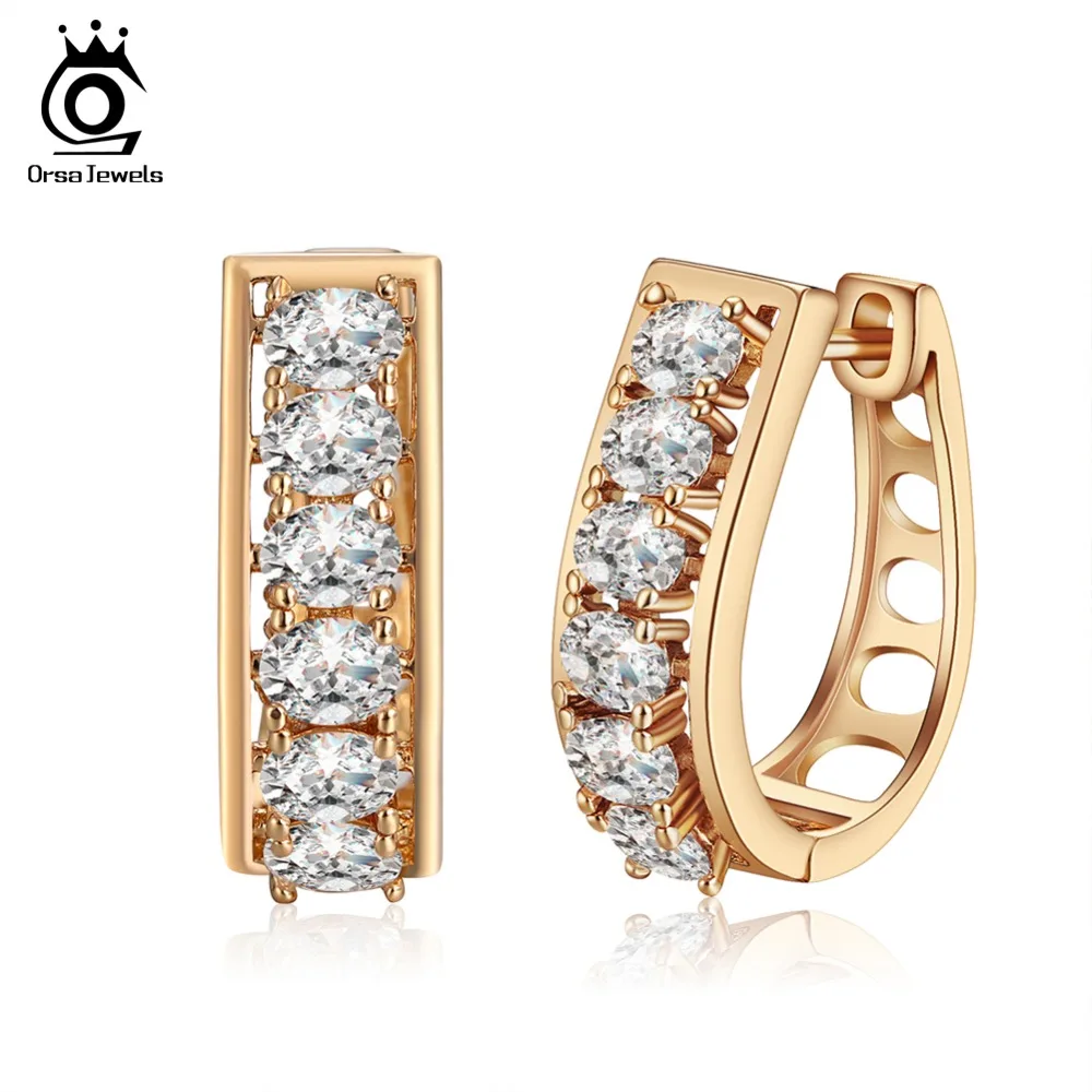 ORSA JEWELS Hoop Earrings For Women Prong Setting 6 Pcs AAA Clear Cubic Zircon Gold-color Hollow Earring Fashion Jewelry OME62
ORSA JEWELS Hoop Earrings For Women Prong Setting 6 Pcs AAA Clear Cubic Zircon Gold-color Hollow Earring Fashion Jewelry OME62