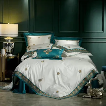 Embroidered Luxury Royal Bedding Set 100S egyptian cotton bed sheet 4/7pcs King Queen Size Bed Set Duvet Cover Bed sheet set
Embroidered Luxury Royal Bedding Set 100S egyptian cotton bed sheet 4/7pcs King Queen Size Bed Set Duvet Cover Bed sheet set