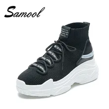 Shark Logo High Top Sneakers Women Knit Upper Breathable Sock Shoes Thick Sole 5 CM Fashion sapato feminino Black / White FX5
Shark Logo High Top Sneakers Women Knit Upper Breathable Sock Shoes Thick Sole 5 CM Fashion sapato feminino Black / White FX5