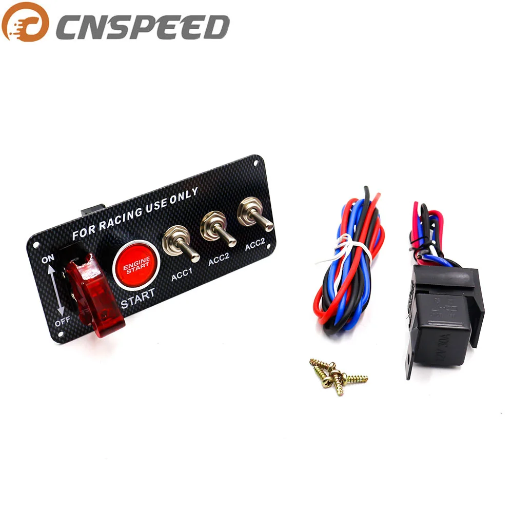 CNSPEED 3 Position 12V Carbon Fiber Lgnition Switch Panel Racing Car Start Switch Engine Start Push Button LED Toggle YC100512-0
CNSPEED 3 Position 12V Carbon Fiber Lgnition Switch Panel Racing Car Start Switch Engine Start Push Button LED Toggle YC100512-0
