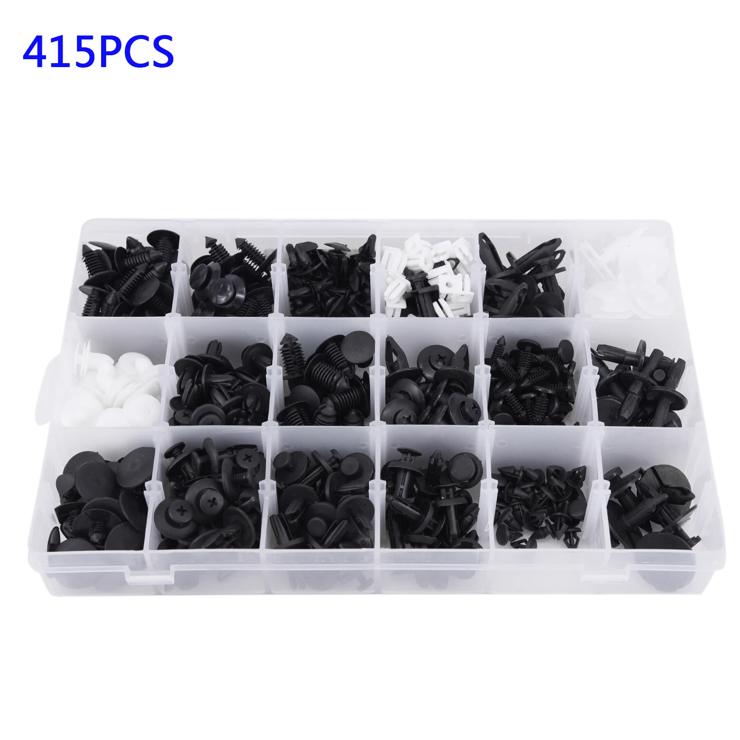 415pcs Car Plastic Rivets 18 Size Car Body Shield Push Pin Rivet Retainer Clip for Panel Assortment
415pcs Car Plastic Rivets 18 Size Car Body Shield Push Pin Rivet Retainer Clip for Panel Assortment