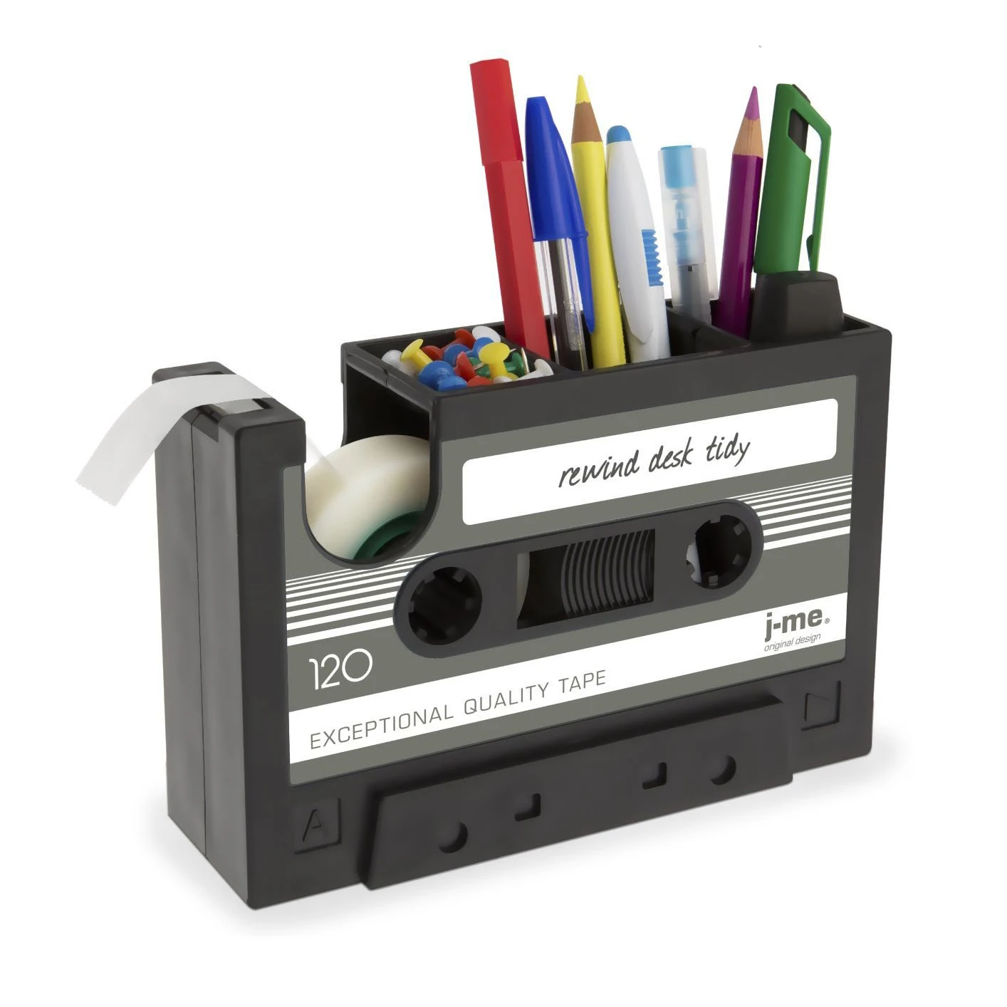 2 in 1 Cassette Tape Dispenser Pen Holder Vase Pencil Pot Stationery Desk Tidy Container Office Supplier Gift | Канцтовары для