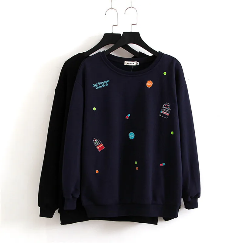 Autumn Winter Sweatshirts women Plus size 4XL embroidery pullover female Thicken Flocking Long sleeve Sweatshirts Tracksuit G171
Autumn Winter Sweatshirts women Plus size 4XL embroidery pullover female Thicken Flocking Long sleeve Sweatshirts Tracksuit G171