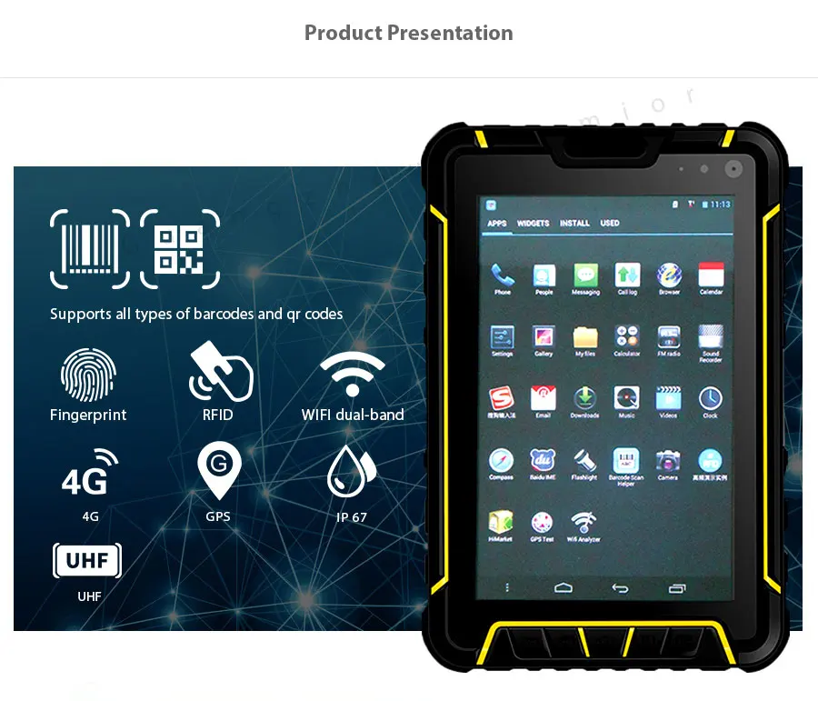 7" Rugged Android Tablet with 1D 2D Bar code Scanner Reader Handheld Industrial Computer PDA Scanner NFC RFID Tablet 7 SM-907(1)_02
