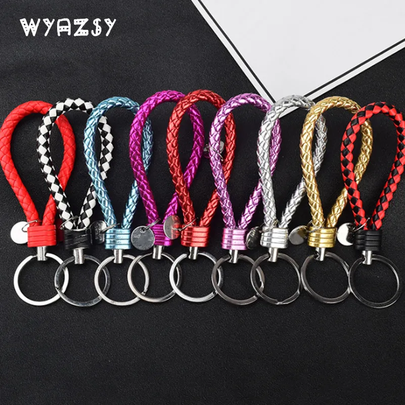 Fashion Unisex Braided Leather Rope Handmade Waven Keychain Leather Key Chain Ring Holder for Car Keyrings Men Women KeyChains
Fashion Unisex Braided Leather Rope Handmade Waven Keychain Leather Key Chain Ring Holder for Car Keyrings Men Women KeyChains