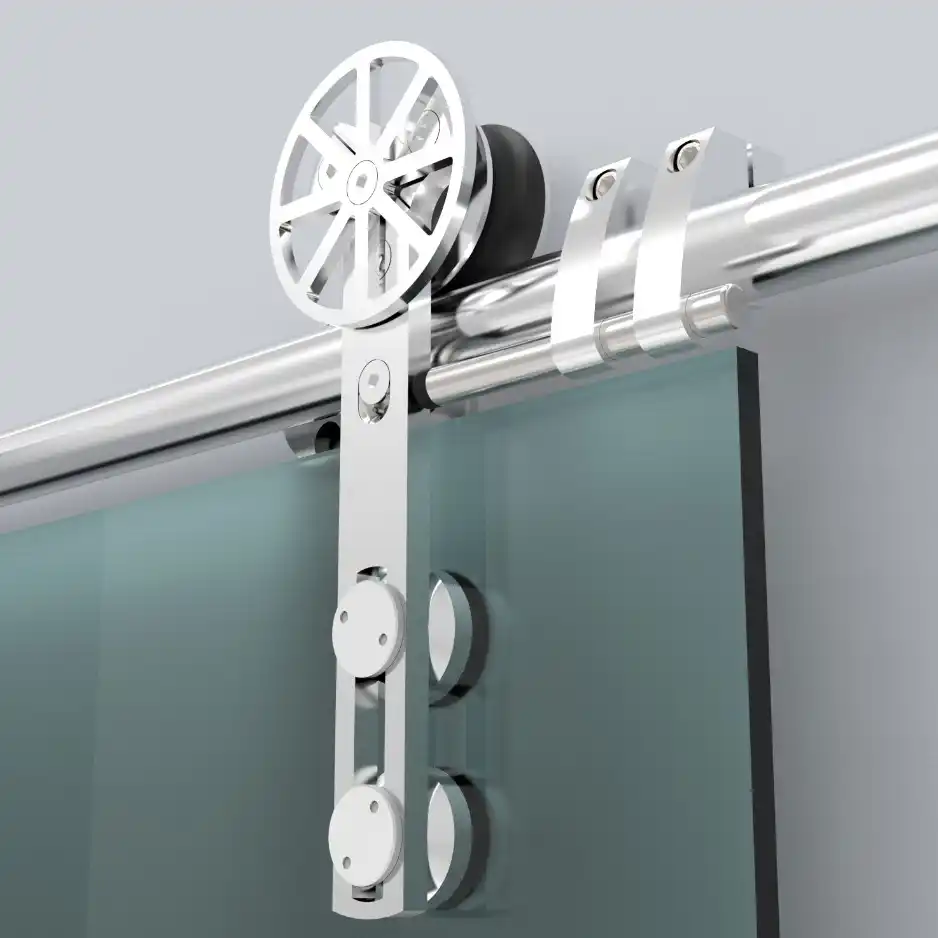 European Style Stainless Steel Sliding Barn Glass Door