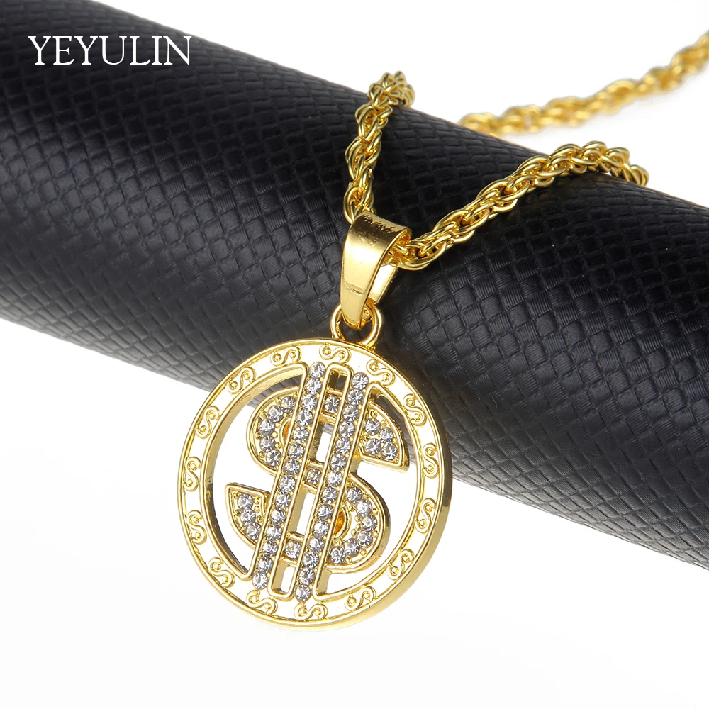 Trendy Simple Rhinestone Stainless Steel Round US Dollar $ Pendant Necklace For Women Men $ Mark Sweater Necklace Jewelry 1pcs
Trendy Simple Rhinestone Stainless Steel Round US Dollar $ Pendant Necklace For Women Men $ Mark Sweater Necklace Jewelry 1pcs