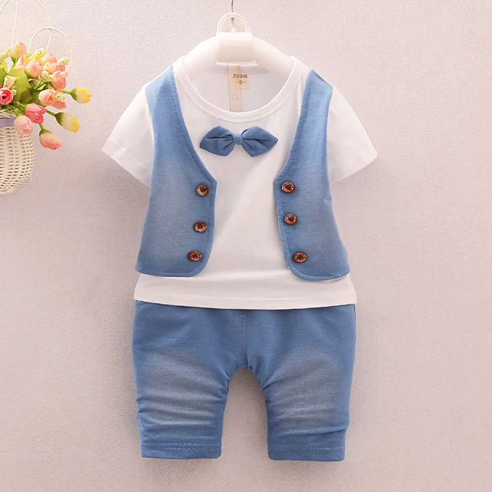 Toddler Kids Baby Boys Outfits Short Sleeve T-shirt+Pants Gentleman Clothes Set Abbigliamento Bambine 2019 Fashion Kid Clothes
Toddler Kids Baby Boys Outfits Short Sleeve T-shirt+Pants Gentleman Clothes Set Abbigliamento Bambine 2019 Fashion Kid Clothes