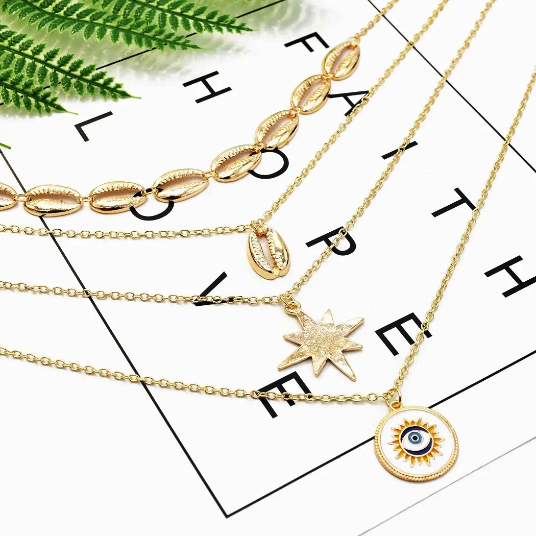Conmoto Multi-Layer Metal Seashell Necklace Women Fashion Vintage Party Necklace Female Retro Bohemian Gold Jewelry Accessories
Conmoto Multi-Layer Metal Seashell Necklace Women Fashion Vintage Party Necklace Female Retro Bohemian Gold Jewelry Accessories