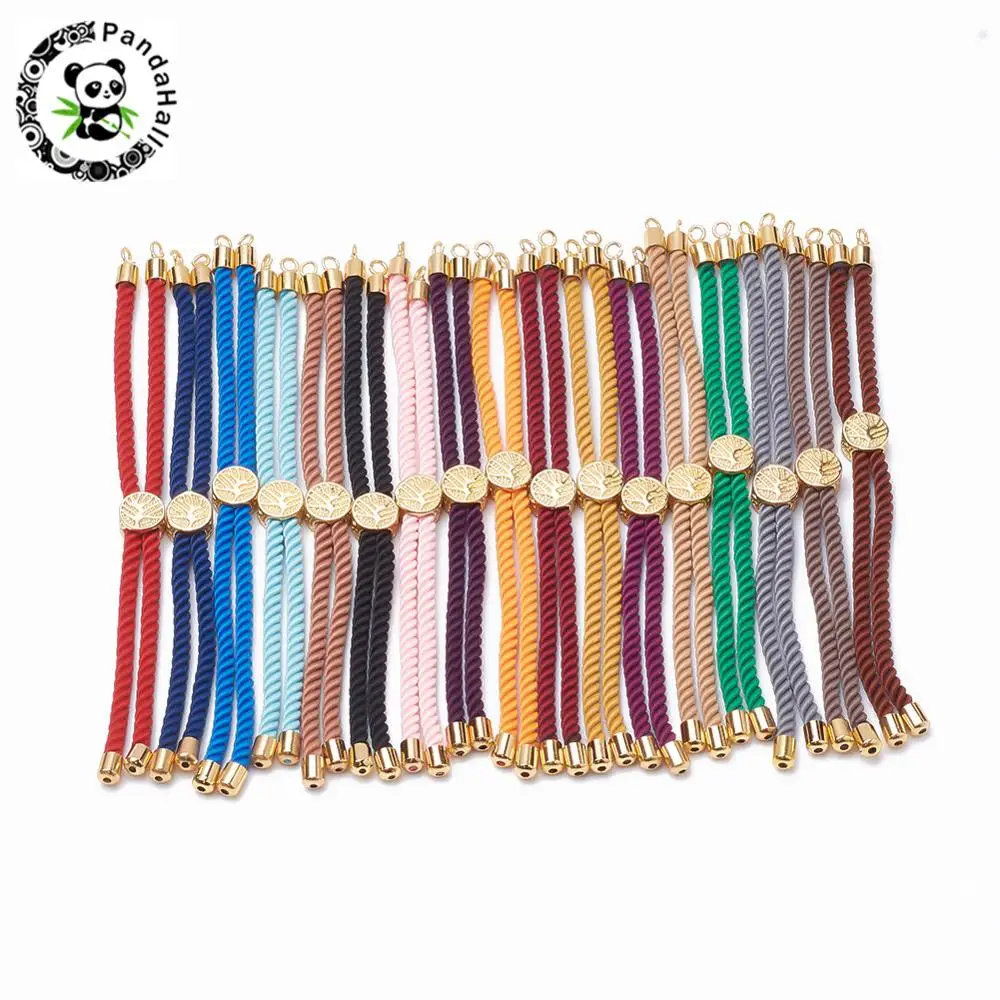 Nylon Twisted Cord Bracelet Making Slider Bracelet Making with Brass Findings Golden Mixed Color 8.7"~9.3"(22.2cm~23.8cm)
Nylon Twisted Cord Bracelet Making Slider Bracelet Making with Brass Findings Golden Mixed Color 8.7"~9.3"(22.2cm~23.8cm)