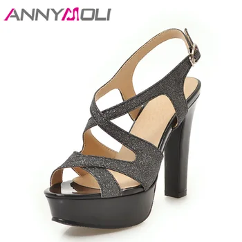 ANNYMOLI Women Summer Shoes High Heel Gladiator Sandals Open Toe Platform Shoes Party Footwear Black 2018 Fashion Big Size 34-43
ANNYMOLI Women Summer Shoes High Heel Gladiator Sandals Open Toe Platform Shoes Party Footwear Black 2018 Fashion Big Size 34-43