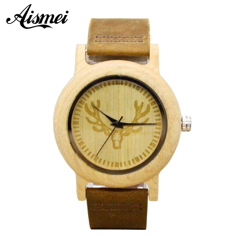2018 Fashion Women Deer Head Bamboo Wood Casual Watches for Female laides Genuine Leather Strap Quartz Watch Gift drop shipping
2018 Fashion Women Deer Head Bamboo Wood Casual Watches for Female laides Genuine Leather Strap Quartz Watch Gift drop shipping