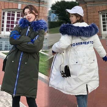 New Hooded Parkas Womens Thickening Outerwear Slim Down Cotton Coat Female 2018 New Long Fur Collar Winter Jacket for Women
New Hooded Parkas Womens Thickening Outerwear Slim Down Cotton Coat Female 2018 New Long Fur Collar Winter Jacket for Women