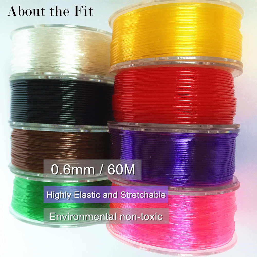 About the Fit 0.6mm 60M Crystal Elastic Threads Stretch Beading Cords Lacing Strings HandCrafts Findings DIY Jewelry Accessories
About the Fit 0.6mm 60M Crystal Elastic Threads Stretch Beading Cords Lacing Strings HandCrafts Findings DIY Jewelry Accessories