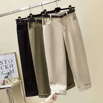 Spring Autumn High Waist Pants Women Straight Army Green Casual Harem Pants Female Loose Streetwear Trousers Women Pants Q1716
Spring Autumn High Waist Pants Women Straight Army Green Casual Harem Pants Female Loose Streetwear Trousers Women Pants Q1716