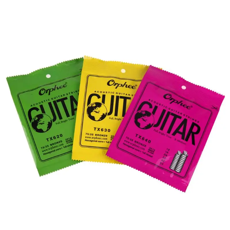 6pcs/SET Orphee TX Series Green Phosphor Guitar Strings for Folk Acoustic Guitars Hexagonal Carbon Steel Strings 3 Size
6pcs/SET Orphee TX Series Green Phosphor Guitar Strings for Folk Acoustic Guitars Hexagonal Carbon Steel Strings 3 Size