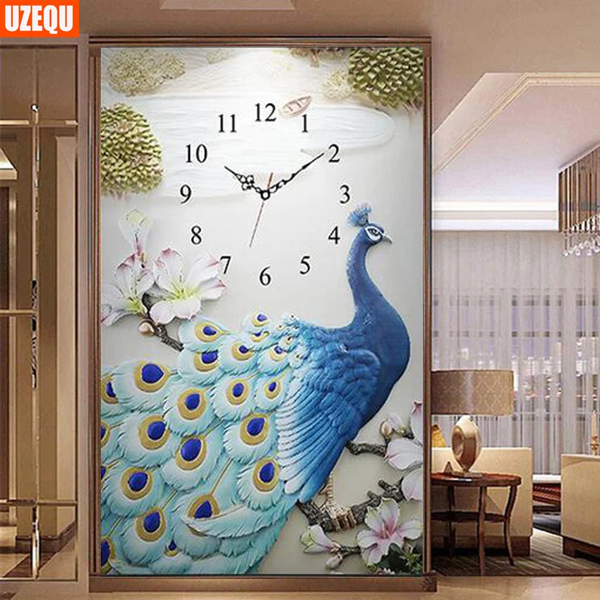 UzeQu 5D DIY Diamond Painting Cross Stitch Wall Clock Peacock Diamond Embroidery Full Round Diamond Mosaic Watch Needlework Arts
UzeQu 5D DIY Diamond Painting Cross Stitch Wall Clock Peacock Diamond Embroidery Full Round Diamond Mosaic Watch Needlework Arts