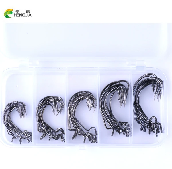 50pcs Carbon Steel Crank Hooks Set 5 Size 1# 2# 1/0# 2/0# 3/0# Soft Bait Fish Hook Fishhooks with Storage Box Fishing Tackle 
50pcs Carbon Steel Crank Hooks Set 5 Size 1# 2# 1/0# 2/0# 3/0# Soft Bait Fish Hook Fishhooks with Storage Box Fishing Tackle