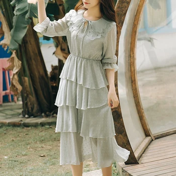 2019 spring summer women's dress casual literary dot doll collar lotus leaf sleeve high waist ruffled chiffon slim dress female
2019 spring summer women's dress casual literary dot doll collar lotus leaf sleeve high waist ruffled chiffon slim dress female