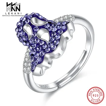 LEKANI Crystals From Swarovski Ring Purple Crystal Ghost Shaped 925 Sterling Silver Women Personality Rings Fine Jewlery Gifts
LEKANI Crystals From Swarovski Ring Purple Crystal Ghost Shaped 925 Sterling Silver Women Personality Rings Fine Jewlery Gifts