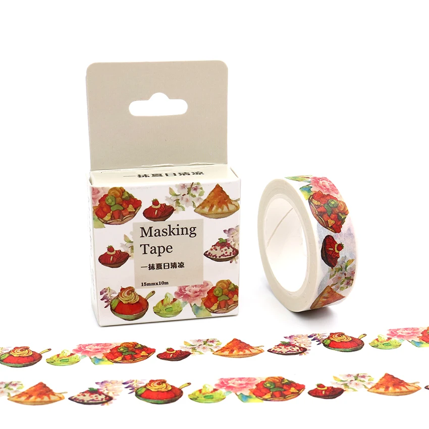 15mm*10m Box Package Summer Cool Food Washi Tape Masking Tape Decorative Scrapbooking Office Adhesive DIY Sticker Label Tape
15mm*10m Box Package Summer Cool Food Washi Tape Masking Tape Decorative Scrapbooking Office Adhesive DIY Sticker Label Tape