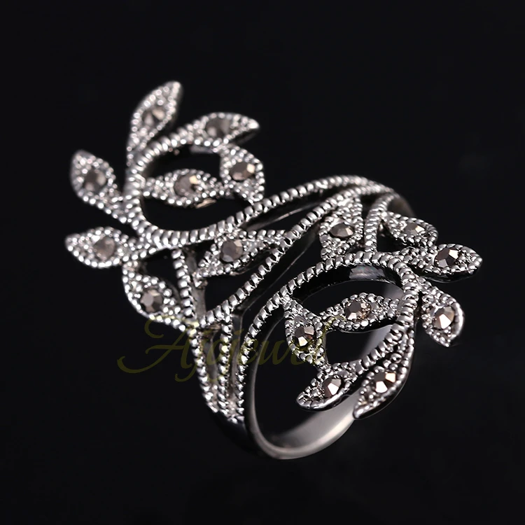 Женское Винтажное кольцо в виде листьев из цинкового сплава|leaf ring|brand rings for womenrings