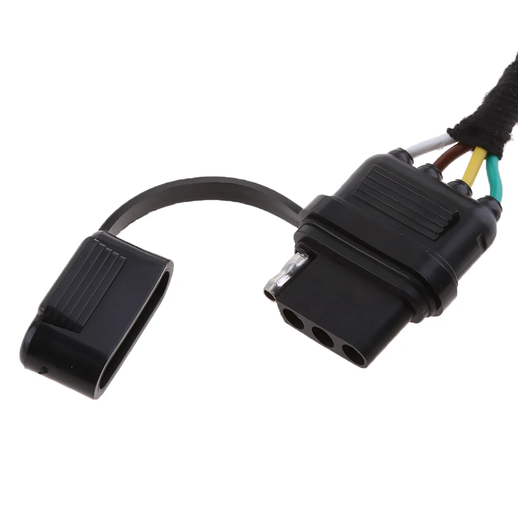 Trailer 7 Way Flat to 4 Way Pin Adapter Connector with Secure Tab Trailer 7 Way Flat to 4 Way Pin Adapter Connector with Secure Tab