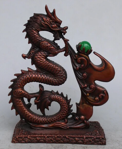 xd 003427 10" Chinese Bronze Animal Carved Dragon Foo Fu World With Jade Ball Sculpture
xd 003427 10" Chinese Bronze Animal Carved Dragon Foo Fu World With Jade Ball Sculpture