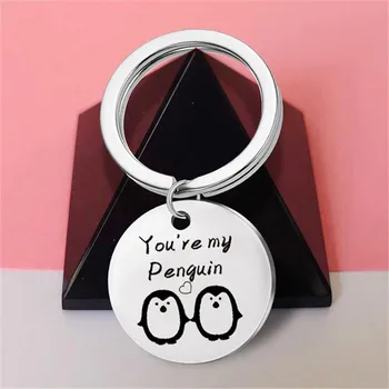 PENGBIN Penguin Keychain Simple Stainless Steel Engraved You're My Penguin Metal Keyring Handbag Hanging Pendant Gift
PENGBIN Penguin Keychain Simple Stainless Steel Engraved You're My Penguin Metal Keyring Handbag Hanging Pendant Gift