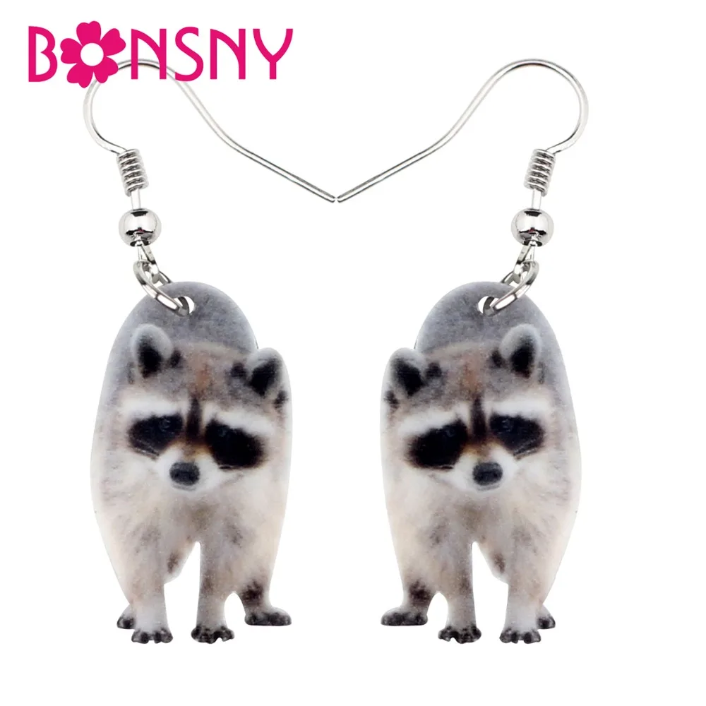 

WEVENI Acrylic Lovely Raccoon Ringtail Earrings Drop Dangle Anime Animal Jewelry For Women GirlsTeens Gift Charms Dropshipping