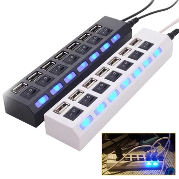 Multi Function 7 Ports USB 2.0 LED Adapter Hub 5V Wall Charging Adapter With Power on/off Switch For PC Laptop
Multi Function 7 Ports USB 2.0 LED Adapter Hub 5V Wall Charging Adapter With Power on/off Switch For PC Laptop