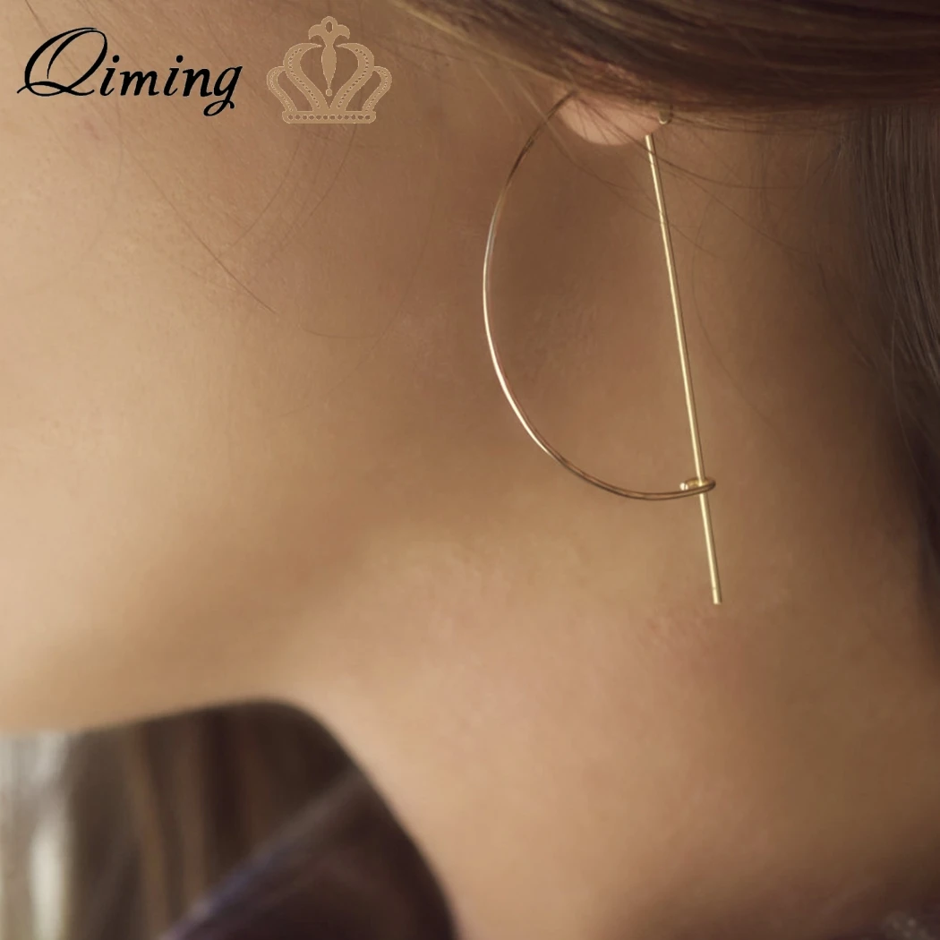 QIMING Half Moon Earrings Hoops Women Modern Jewelry Hoop Ear Handmade Party Birthday Gift Simple Long Statement Earrings
QIMING Half Moon Earrings Hoops Women Modern Jewelry Hoop Ear Handmade Party Birthday Gift Simple Long Statement Earrings