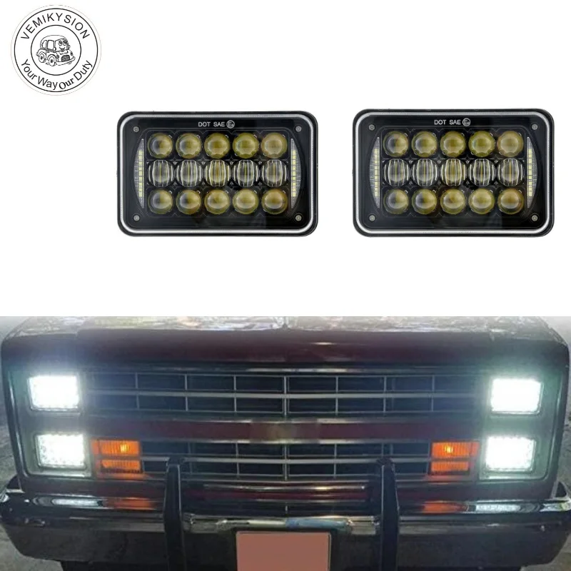 For Freightliner Kenworth Volkswagen Peterbilt T800 T400 T600 W900B W900L 60W 4x6inch LED Rectangular Headlights with DRL
For Freightliner Kenworth Volkswagen Peterbilt T800 T400 T600 W900B W900L 60W 4x6inch LED Rectangular Headlights with DRL