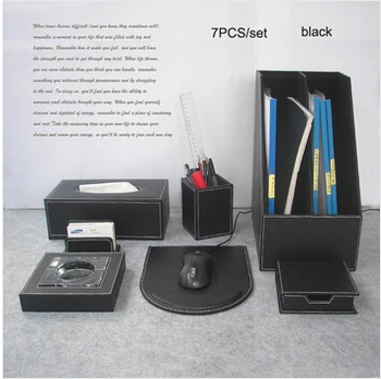 7PCS /set wood leather office desk file stationery accessories & organizer pen holder tissue box mouse pad black TZ006
7PCS /set wood leather office desk file stationery accessories & organizer pen holder tissue box mouse pad black TZ006