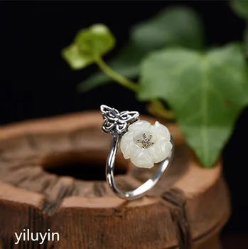 KJJEAXCMY boutique jewelryar S925 Sterling Silver Vintage, Hetian jade white jade butterfly opening ring, high-end Joker female 
KJJEAXCMY boutique jewelryar S925 Sterling Silver Vintage, Hetian jade white jade butterfly opening ring, high-end Joker female