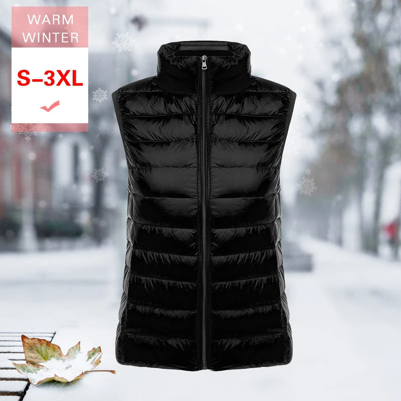 New Winter Women Down Vest Fashion White Duck Down Slim Thin Sleeveless Coat Stand Collar Female Ultra Light Big Size Down Vest
New Winter Women Down Vest Fashion White Duck Down Slim Thin Sleeveless Coat Stand Collar Female Ultra Light Big Size Down Vest